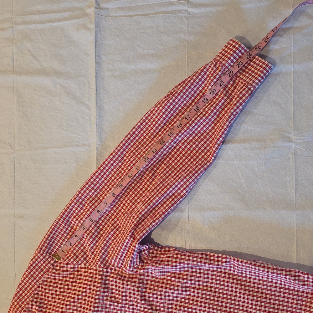 Eddie Bauer Men's Red White Checkered Long Sleeve Button-Down XXL - Picture 8 of 9